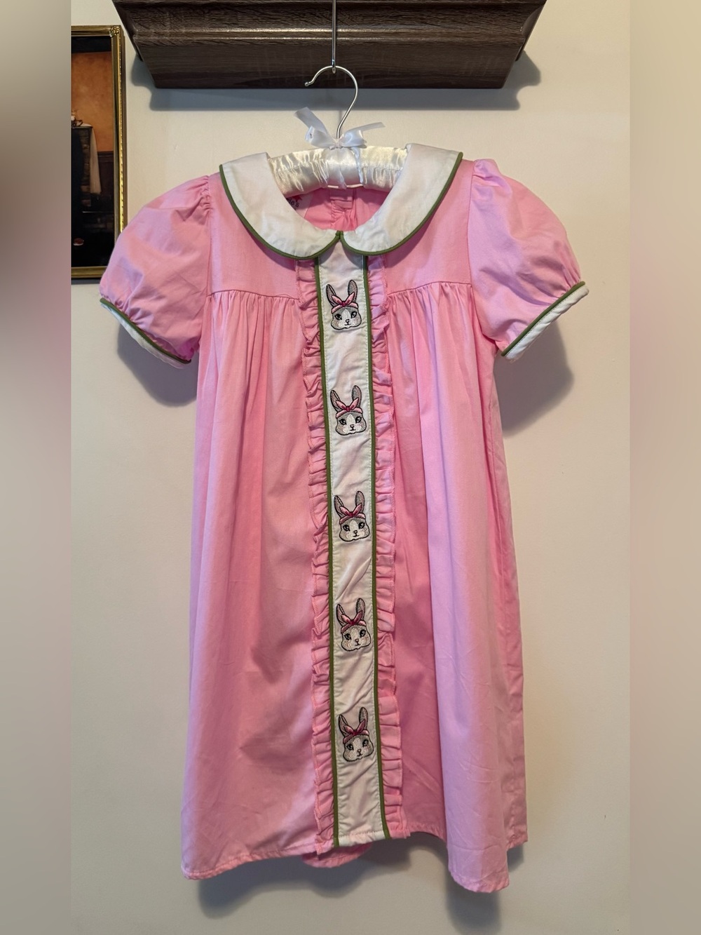 Korie’s Kloset Pink Embroidered Bunny Easter Dress Girls - Size 2XL /Youth 14-16